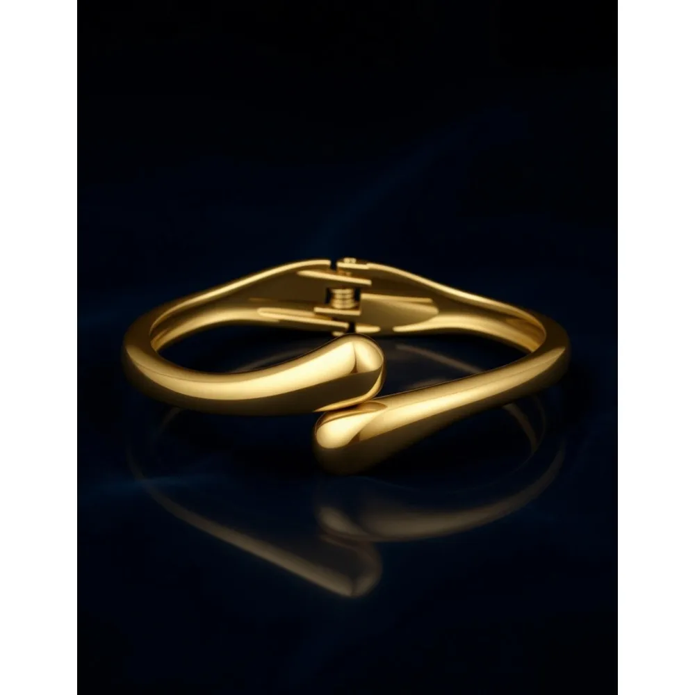 Juego de 3 Pulseras de Oro Gruesas para Mujer, Brazaletes Anchos Apilables, Regalo de Moda