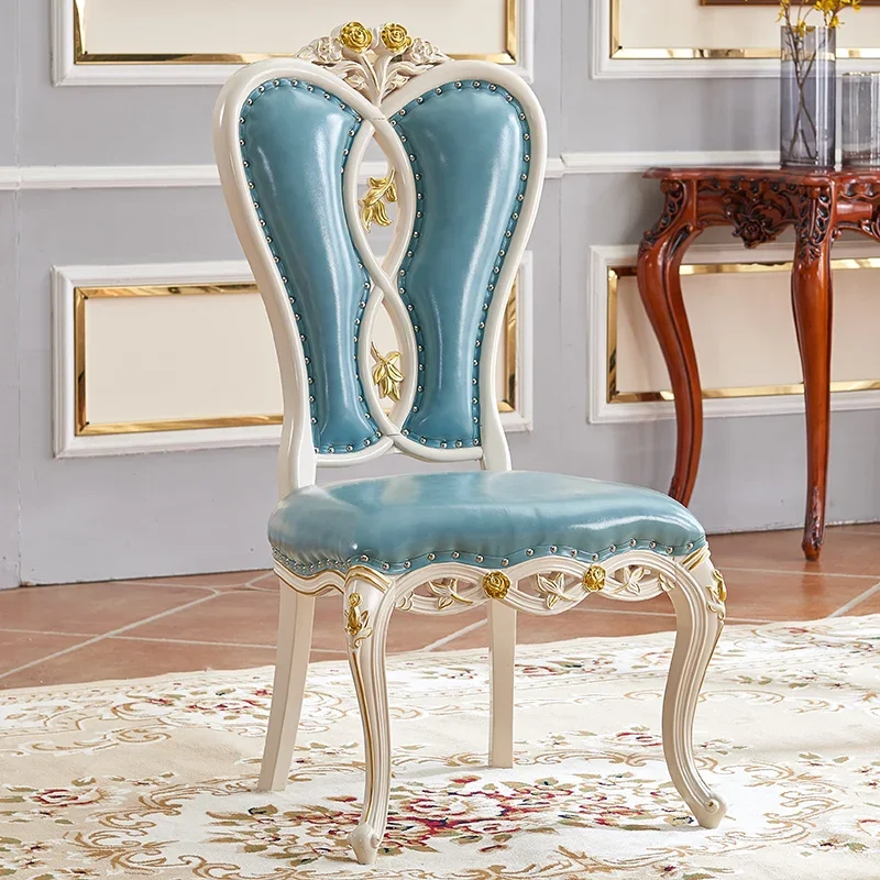 

Nordic Luxury Dining Chairs Kitchen Lazy Wooden Accent Leather Dining Chairs Designer Comfortable Sillas Lounge Suite Furniture