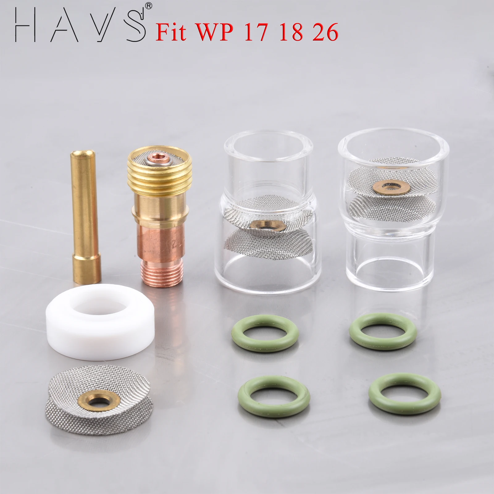 12pcs TIG Welding #12 High Temperature Glass Cup Kit Torches WP17 18 26 Stubby Collets Body Gas Lens Sets