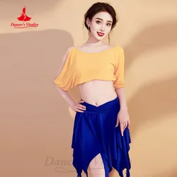 BellyDance Practice Suit Women's Customized Short Sleeved Top+Irregular Short Skirt 2pcs Oriental Dance Performance Clothing