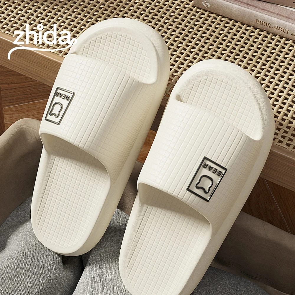 

ZHIDA Summer Fashion Concise Couple Home Shoes Cosy Non-slip Slides Lithe Soft Sandals For Women Men's Slippers House Flip Flops