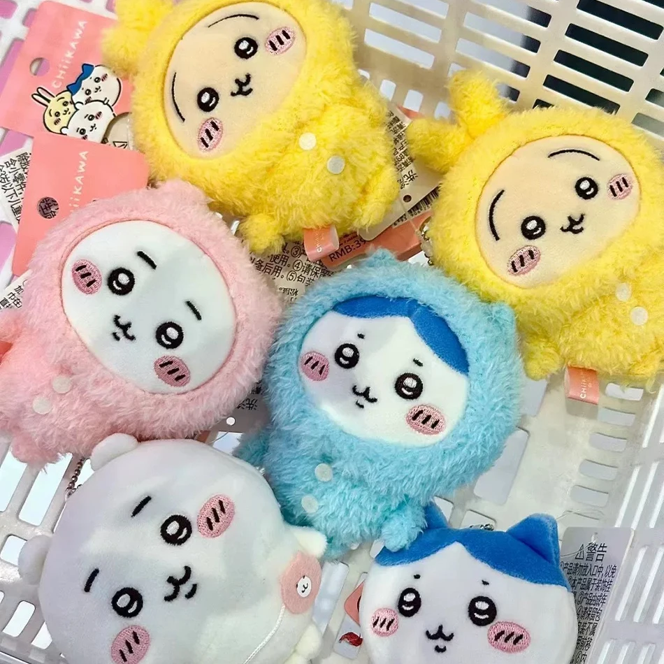 

10CM Chiikawa Pajama Plush Pendant Keychain Cartoon Usagi Hachiware Usachi Doll Pendant Keychains Chiikawa Plush Doll Toys Gifts