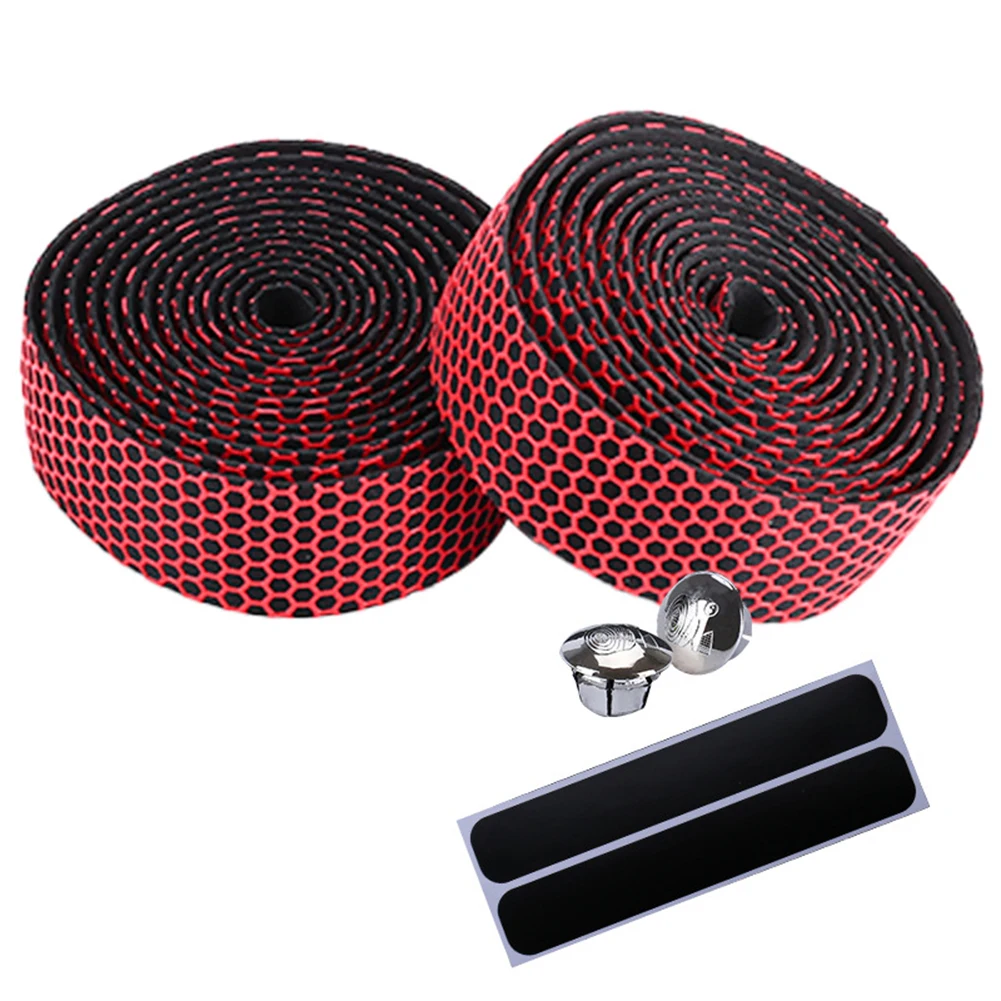 Road Bike Handlebar Tape Anti-Slip EVA Shock Handle Bar Tape With Bar End Plugs Cycling Wrap Straps Mountain End Plug Accessorie