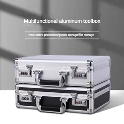 Aluminum Toolbox With Lock Portable Password Suitcase Security Safe Sturdy Hard Case And Flight Case Household Storage Box