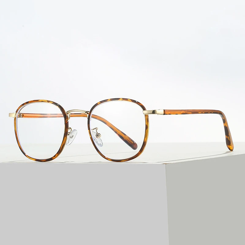 2024 Vintage Eyeglasses Frame Round Transparent Lens Ultralight Glasses TR90 Metal Eyewear Frame Anti-blue Light Spectacles