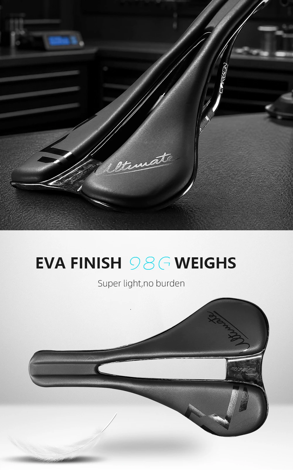 2026 RYET Carbon 3D-gedruckter Fahrradsattel 143MM 7*9 Fahrradsitz EVA 3D Triathlon Rennrad MTB Mountain Gravel Radfahren Polster Teile – Detail 8