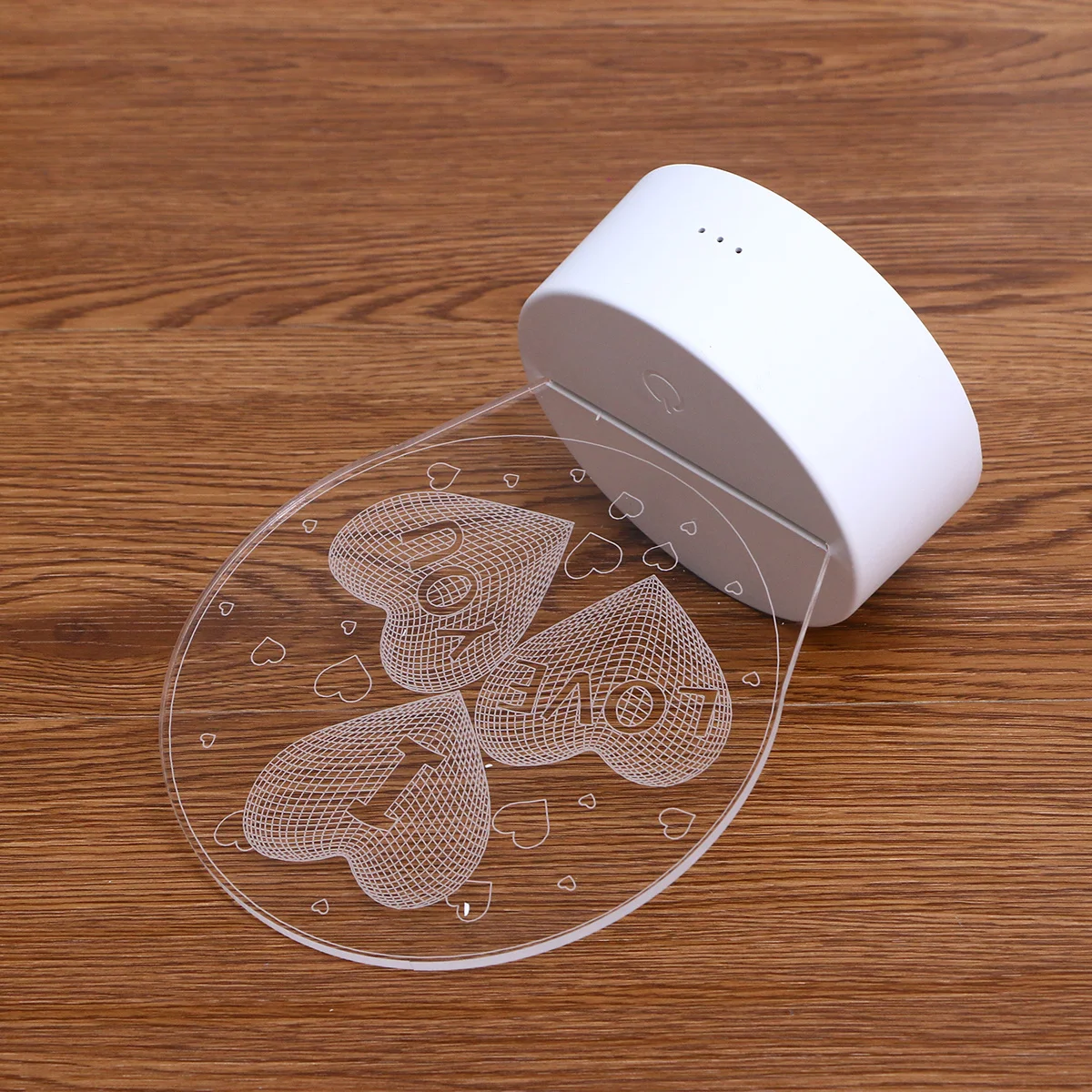 

3D Led Acrylic Table Lamp Touch Control Colorful Light Night Bedroom Decor I Love You Heart Shape Durable Abs Base