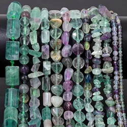 Natural Fluorite Stone Beads Irregular Round Cube Mineral Loose Spacer Bead For Jewelry Making Bracelet Necklace DIY Handmade