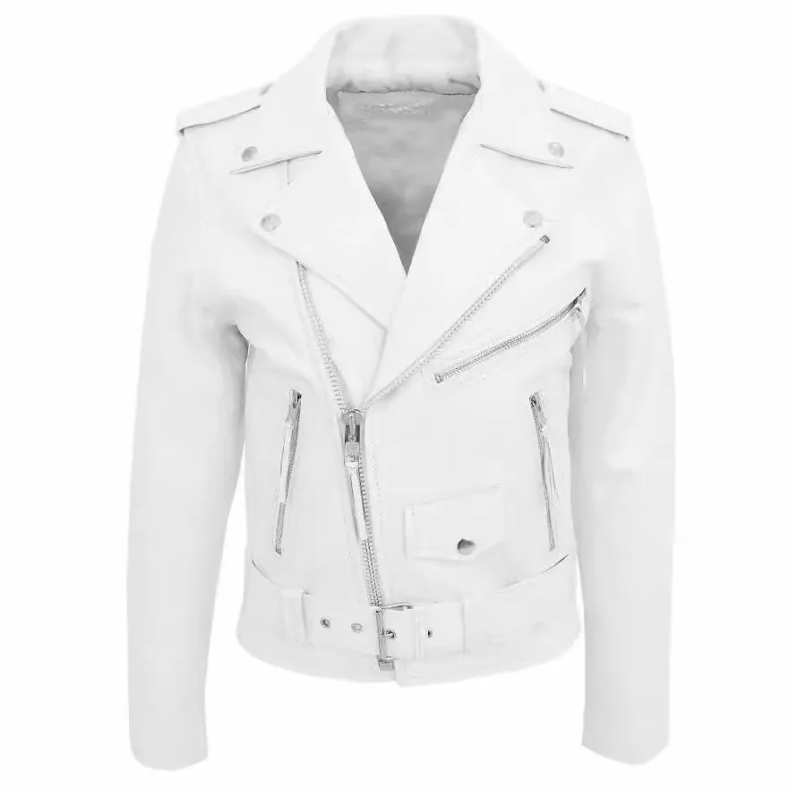 

2025 Hot selling white leather jacket men's coat PU men's boutique foreign trade