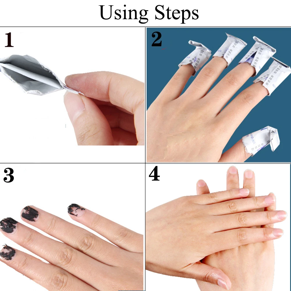 Dissolvant de gel UV pour Nail Art, lingettes minérales sans serviettes, feuille de dissolvant de vernis à ongles, enveloppes dégrati antes