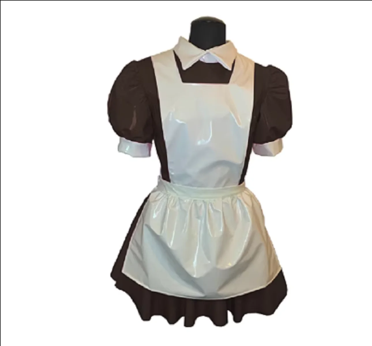 

Adult Sissy French Maid Dress Apron Uniform Loose Role Play Dress Puffy Sleeves Pink Lapel Independent Multicolor Customizable