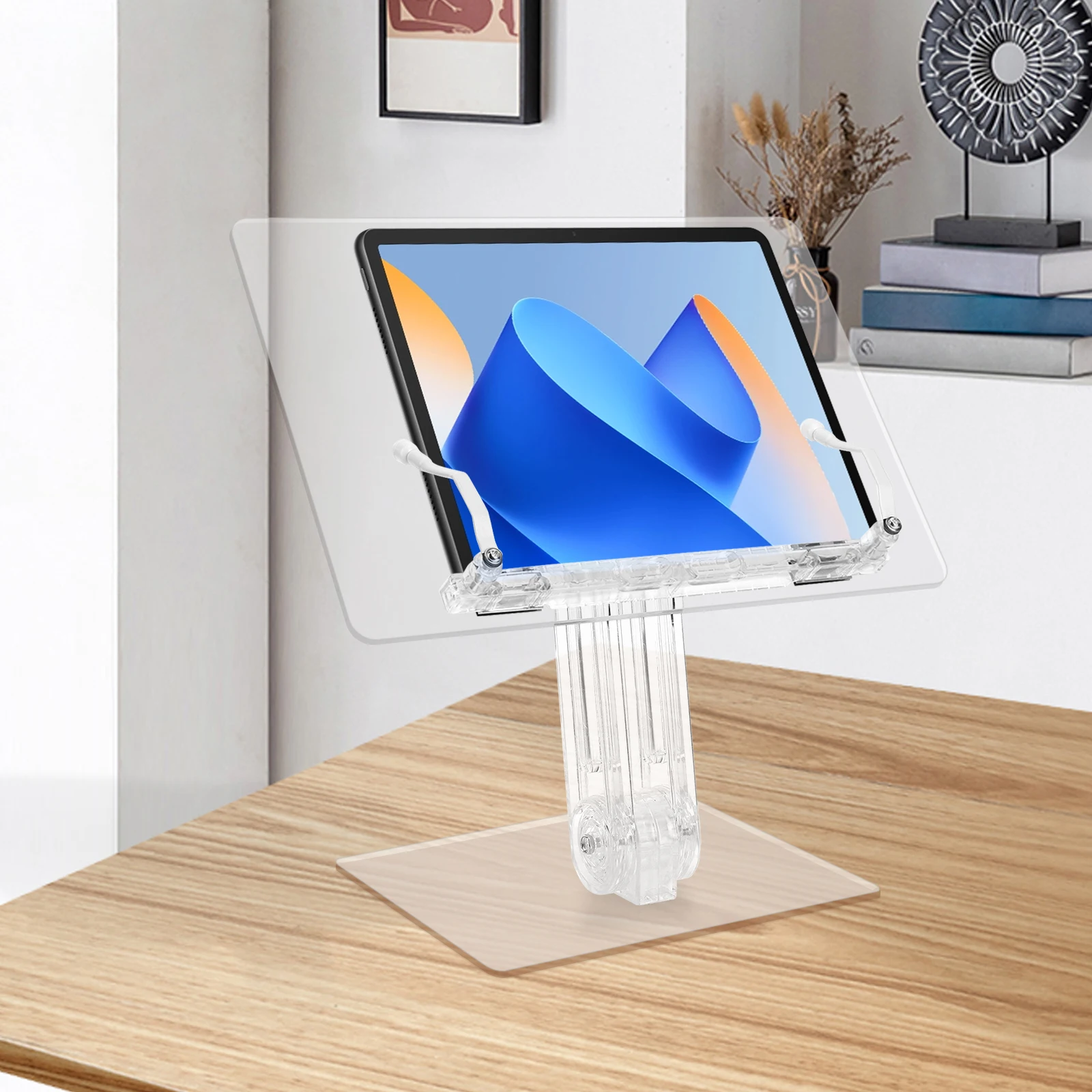 

Acrylic Tablet Stand 180° Rotation Liftable Reading Book Holder Adjustable Tablet Bracket for iPad Book Desktop Holder