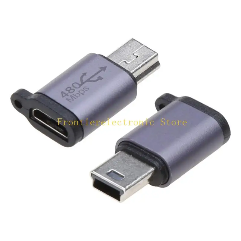 G8DB TypeC to Micro USB Adapter Converter 18W Aluminum Alloy Connector 480Mbps for Digital Camera, GPSReceiver with Strap