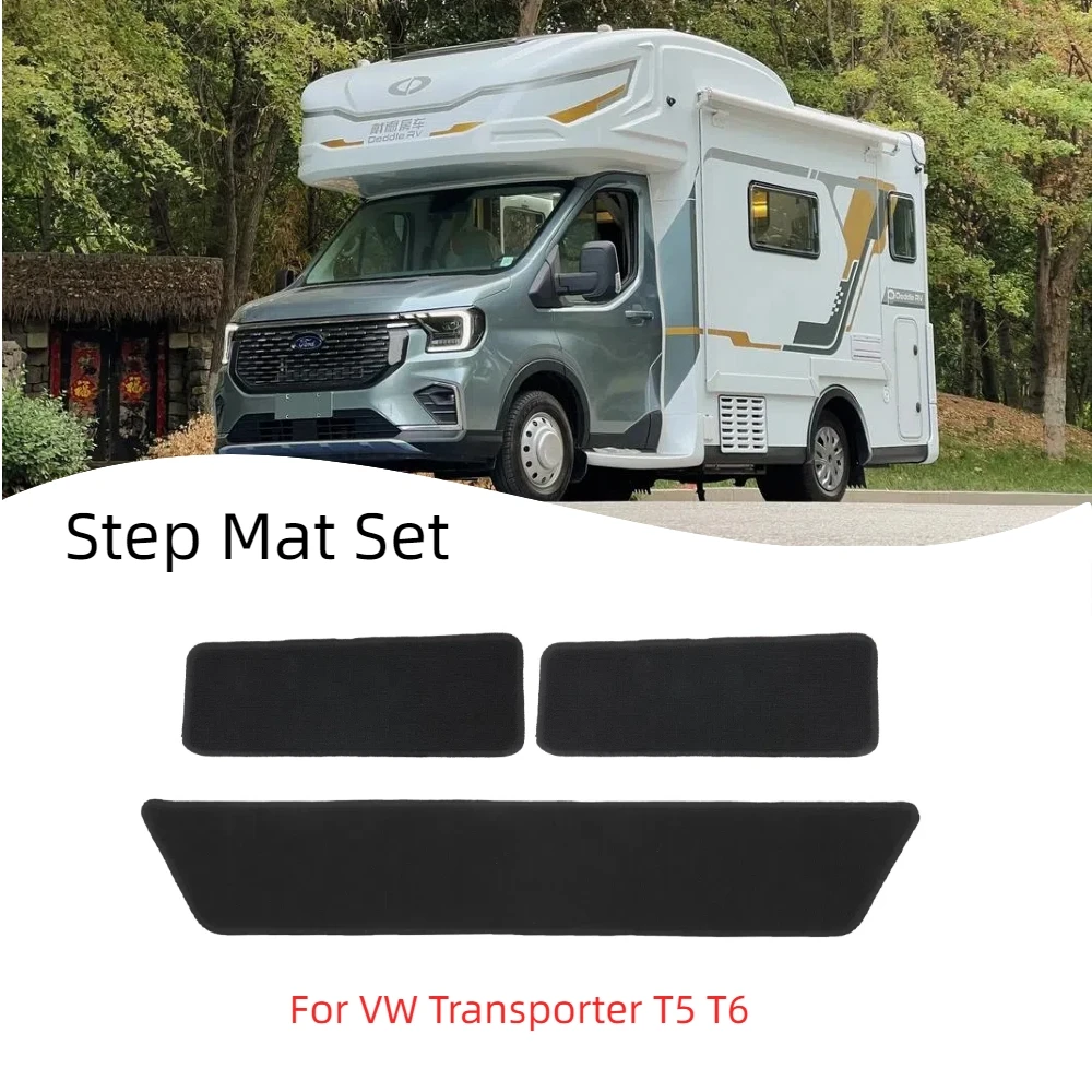 

Carpet Step Mat Set Black Carpet Sliding Door&Driver&Passenger Door For Fully Tailored VW Transporter T5 T6 Camper Accessories
