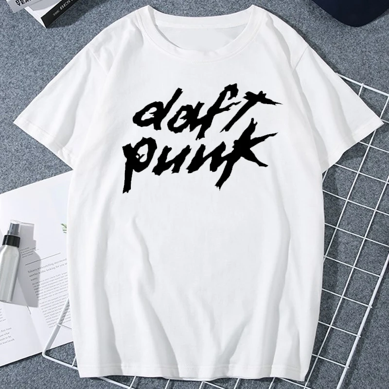 Daft Punk Printed Man Tshirt Cool Electronic House Music Streetwear Dance DJ Tops Vintage Male Short Sleeve Clothing Ropa Hombre