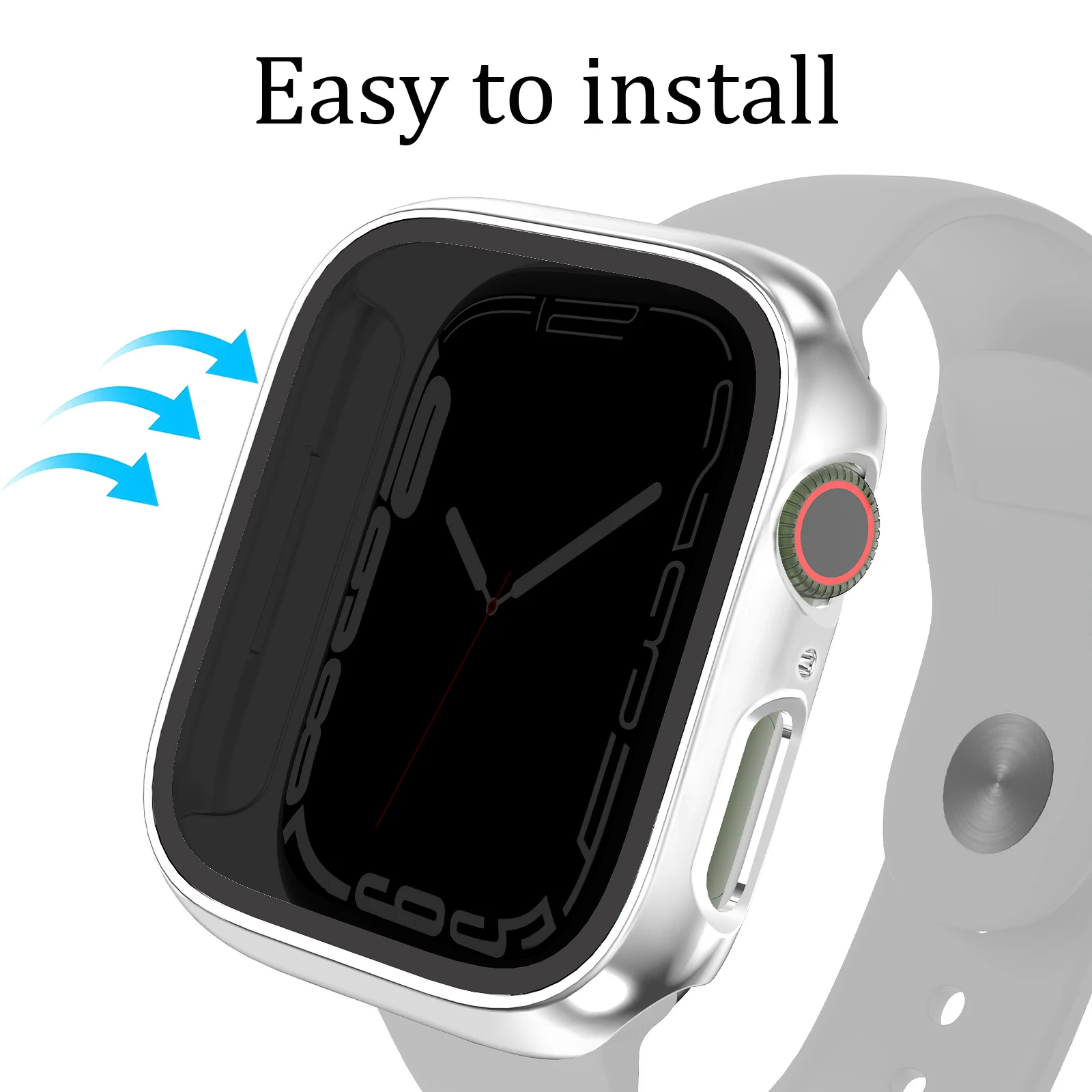 Vidro Temperado e Capa para Apple Watch, Protetor de Tela, Bumper Case, 9, 8, 3 Ultra, 49mm, 41mm, 45mm, 42mm, 38mm, iWatch Série 7, 6, SE, 44 milímetros, 40 milímetros