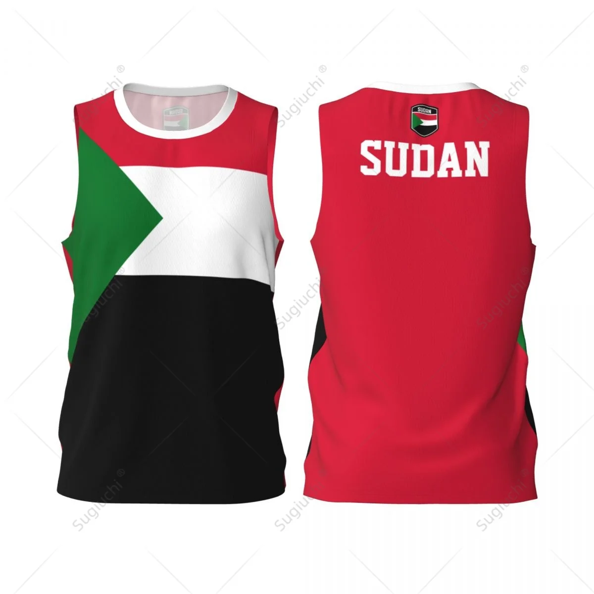 Sudan Flag Men Basketball Sports Running Fitness Multifunction Sleeveless tshirt Exclusive Custom Name Nunber