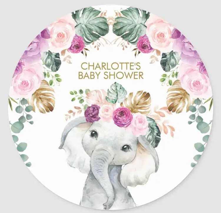 Bruiloft Stickers Aangepaste Bruiloft Etiketten Gepersonaliseerde Doop Dier Jungle Collectie Verjaardag Seal Stickers Party Decor Supplies