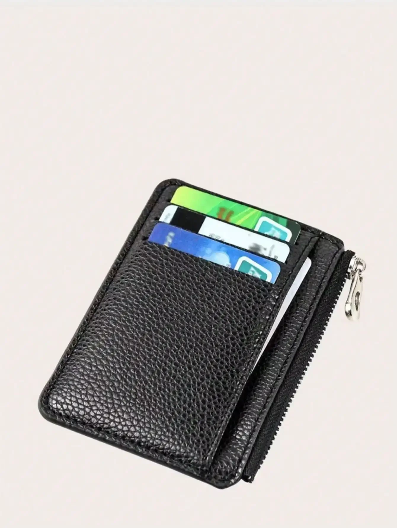 

9 Slot Ultra-Thin Zipper Credit Card Holder 100% PU Leather Men's Wallet Slim And Simple Coin Purse For Women Mini Wallet Small