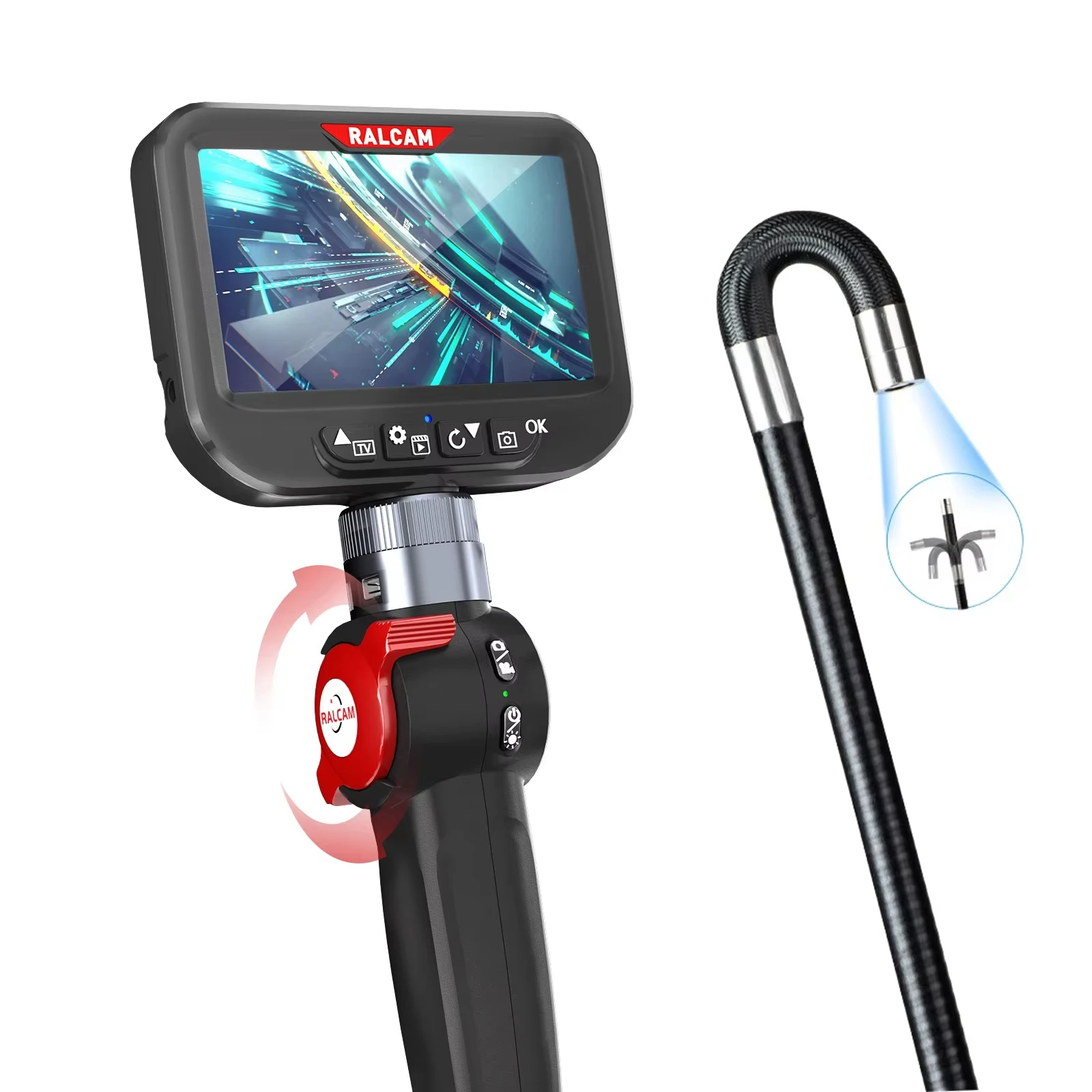 

H406B 6Mm Automotive Borescope 4.3" Ips Lcd Monitorcar Inspection Machine Endoscope Camera With Rotation