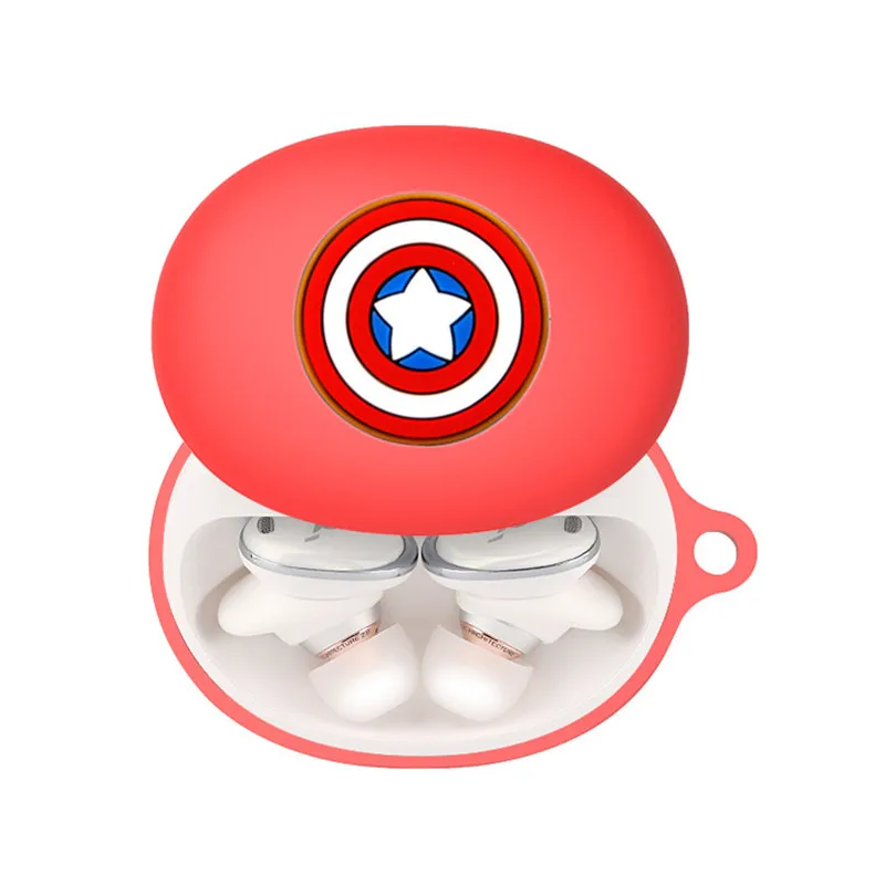 ديزني مارفل حقيبة سماعة الاذن غطاء ل Anker Soundcore الحرية 3 برو الكرتون سيليكون سماعات لاسلكية واقية قذيفة مع هوك