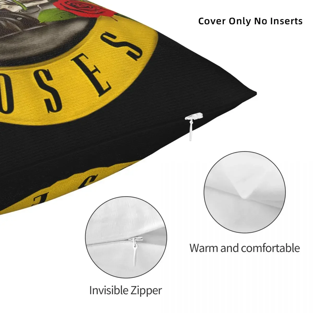 Pistolen N Rozen Bullet Logo Kussensloop Polyester Kussenhoes Decor Zware Metalen Kussensloop Hoes Auto Drop Shipping 18\'
