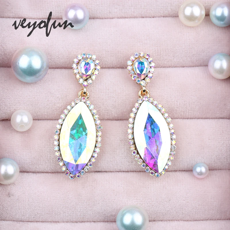 Veyofun Classic Crystal Drop Earrings Vintage Bride Dangle Earrings for Women Fashion Jewelry