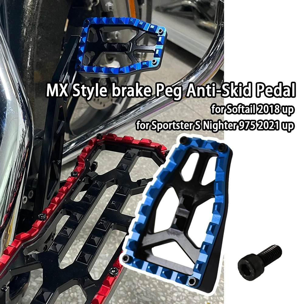 

Motorcycle MX Style brake Peg Anti-Skid Pedal Brake Pedal for Harley Softail 2018 up and Sportster S Nighter 975 2021 up
