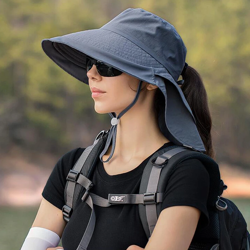 Cappelli con visiera a coda di cavallo leggeri firmati cappelli estivi a secchiello per le donne cappello da sole con protezione per gli occhi