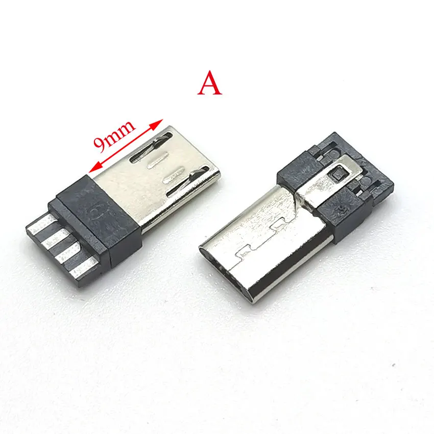 10PCS micro Male 2p/4Pin USB Connectors USB Connector Port Jack Tail Sockect Plug Terminal For Samsung Huawei DIY