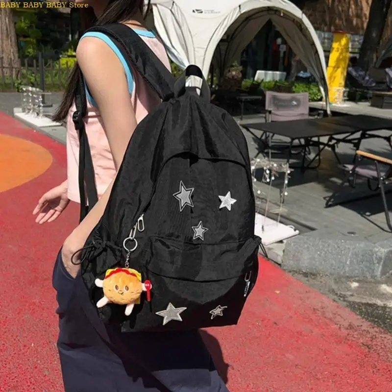 

Q81A School Backpack Women Nylon School Bag Fashion Laptop Backpack Cool Female Book Bag Student Large Daypack