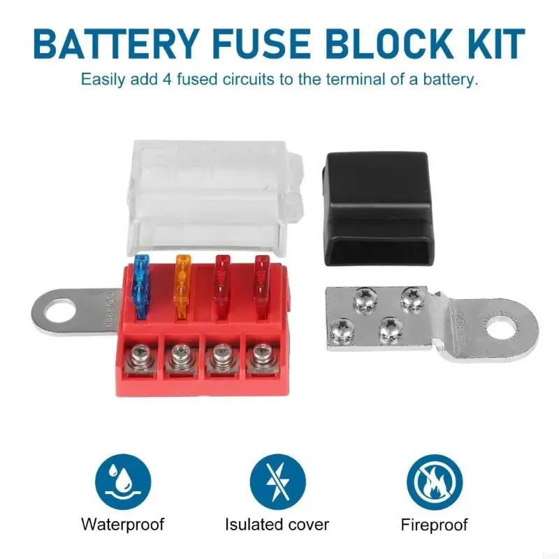 090E 32V 5024 Terminais bateria Fusíveis Montagem do bloco Conjunto fusíveis bateria bloco