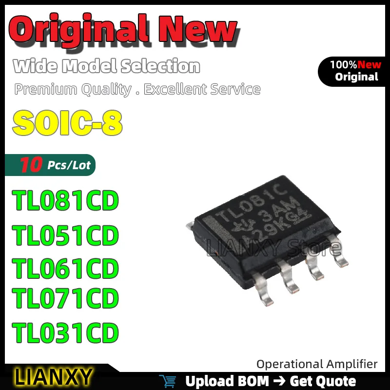 10pcs SOIC-8 TL081CD TL051CD TL061CD TL071CD TL031CD Operational Amplifier New Original