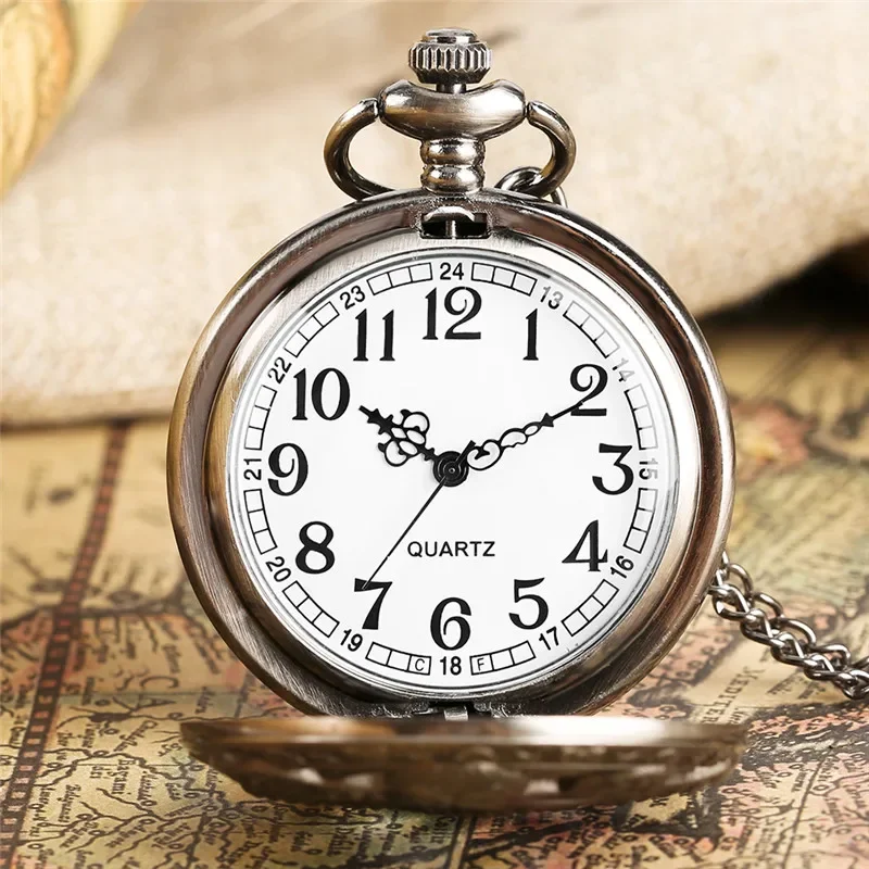 Antique Hollow Octopus Design Men Women Quartz Pocket Watch Arabic Number Clock Necklace Pendant Chain Timepiece Gift