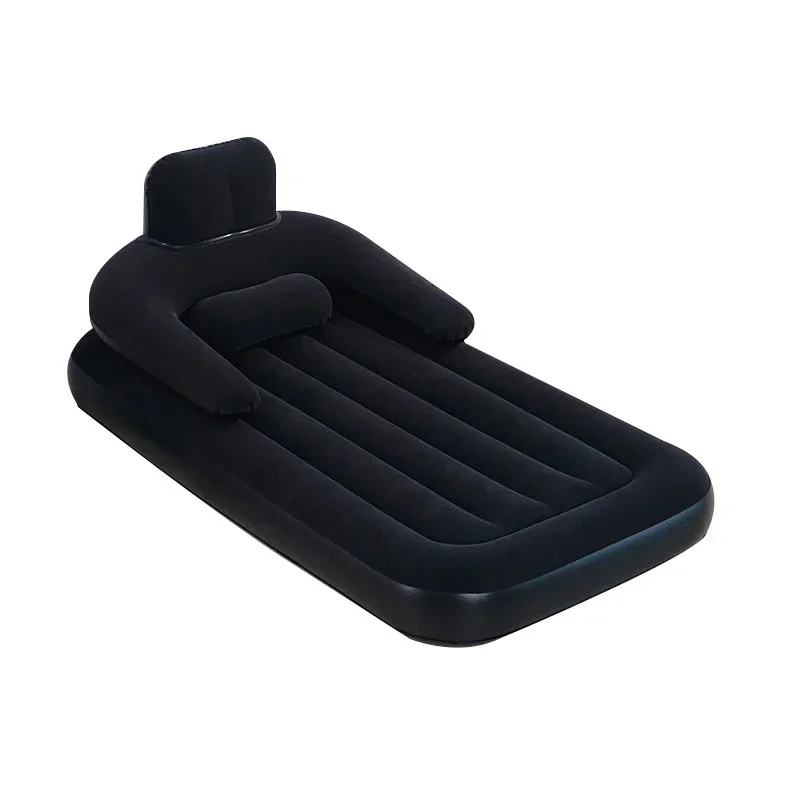 Inflatable air cushion bed outdoor 1.88m x 99cm x 22cm single inflatable flocked air sofa beach cushion sofa