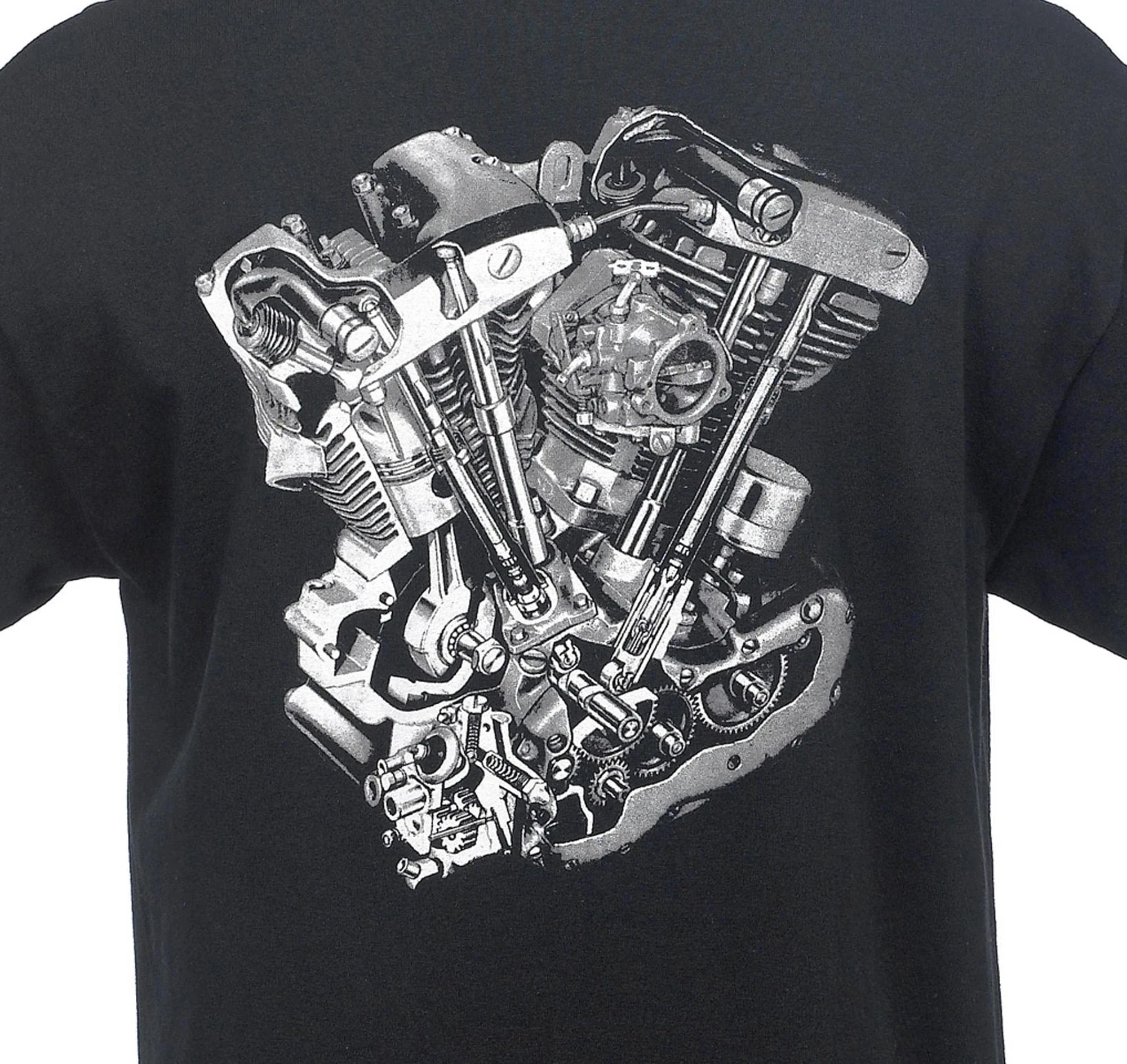 Unique Design Shovelhead Motor Engine Graphic T Shirt. 100% Cotton Short Sleeve O-Neck Casual T-shirts Loose Top Size S-3XL