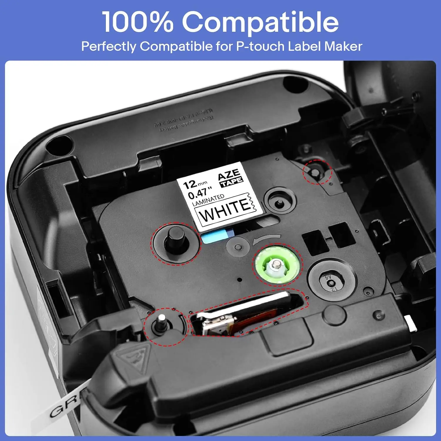 10PK Compatible pour Brother Label Tape 12mm TZE-231 tze 241 Cartouche d\'Étiquettes pour Brother P PT-H110 Tactile Dfemelle P750 Étiqueteuse