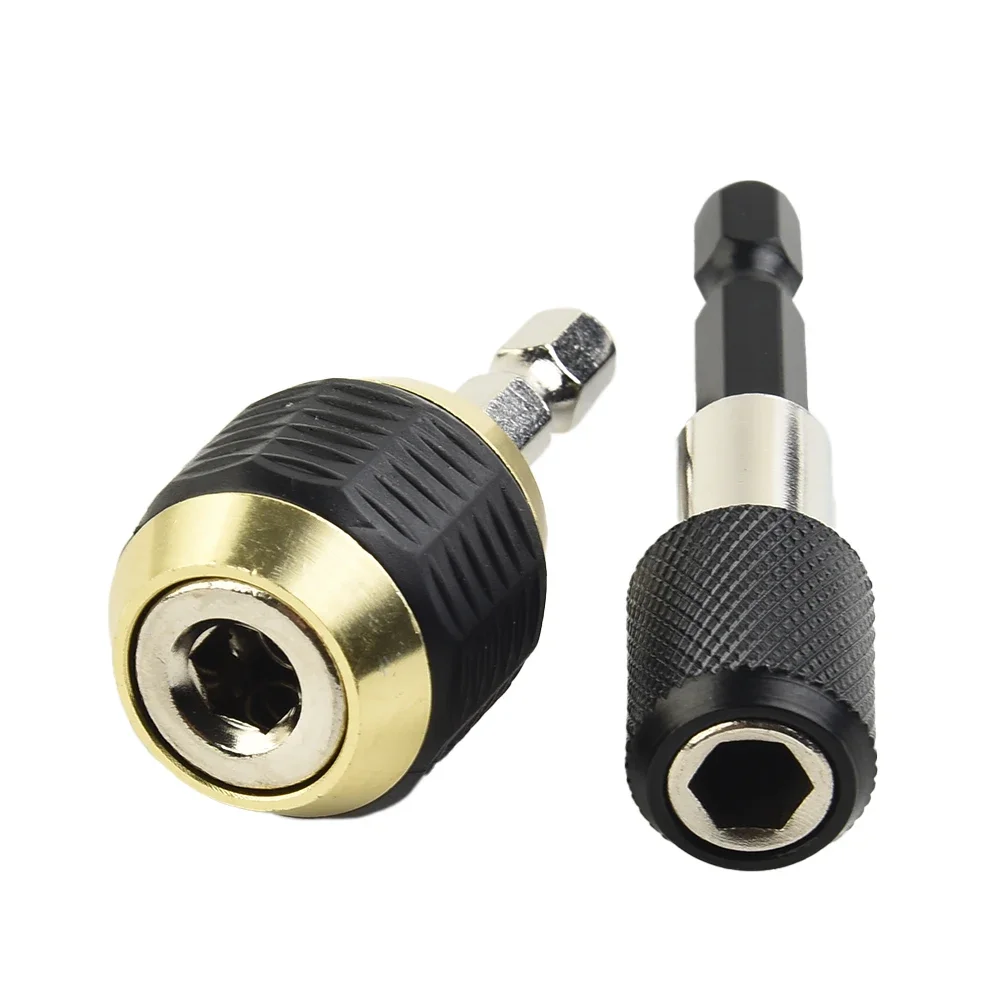 2 PCS Hexagonal Shank Quick Coupling Electric Drill 1/4 Inner Hex Self-locking Connecting Rod Drill Bit Holder Drill Chuck Adapt