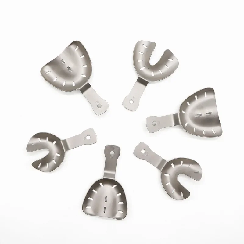 

Dental Lab Equipment Upper Lower Stainless Steel Impression Trays Autoclavable Teeth Tray Teeth Holder Dentist Tools