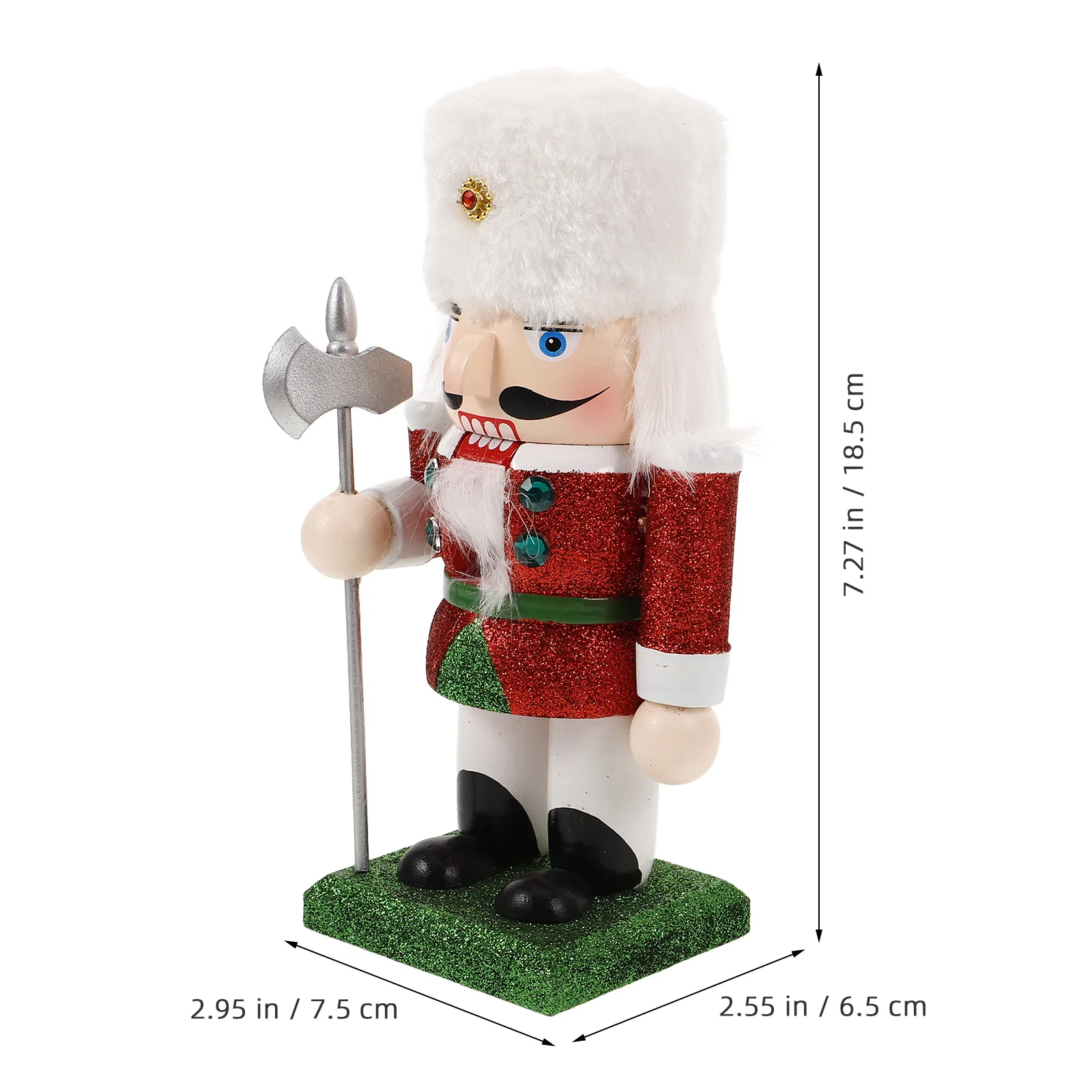 كسارة البندق الخشبية التقليدية لعيد الميلاد الجندي بريق لهجات ملونة عطلة الجدول الديكور عيد الميلاد كسارة البندق ديكور #4