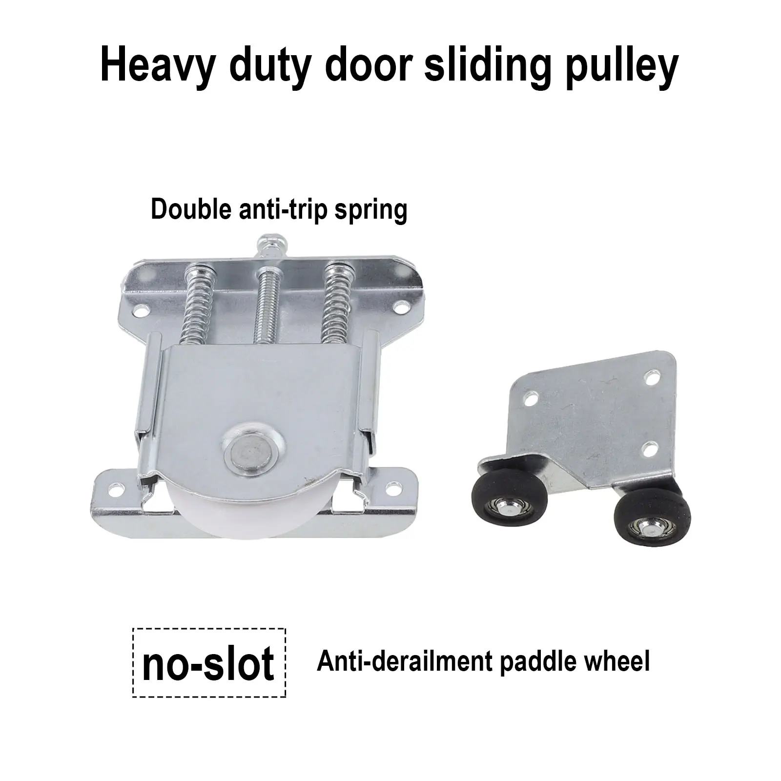 Double Spring System Anti Derailment Pulley Noise Reduction Design Smooth Operation Color Silver For Home Improvement