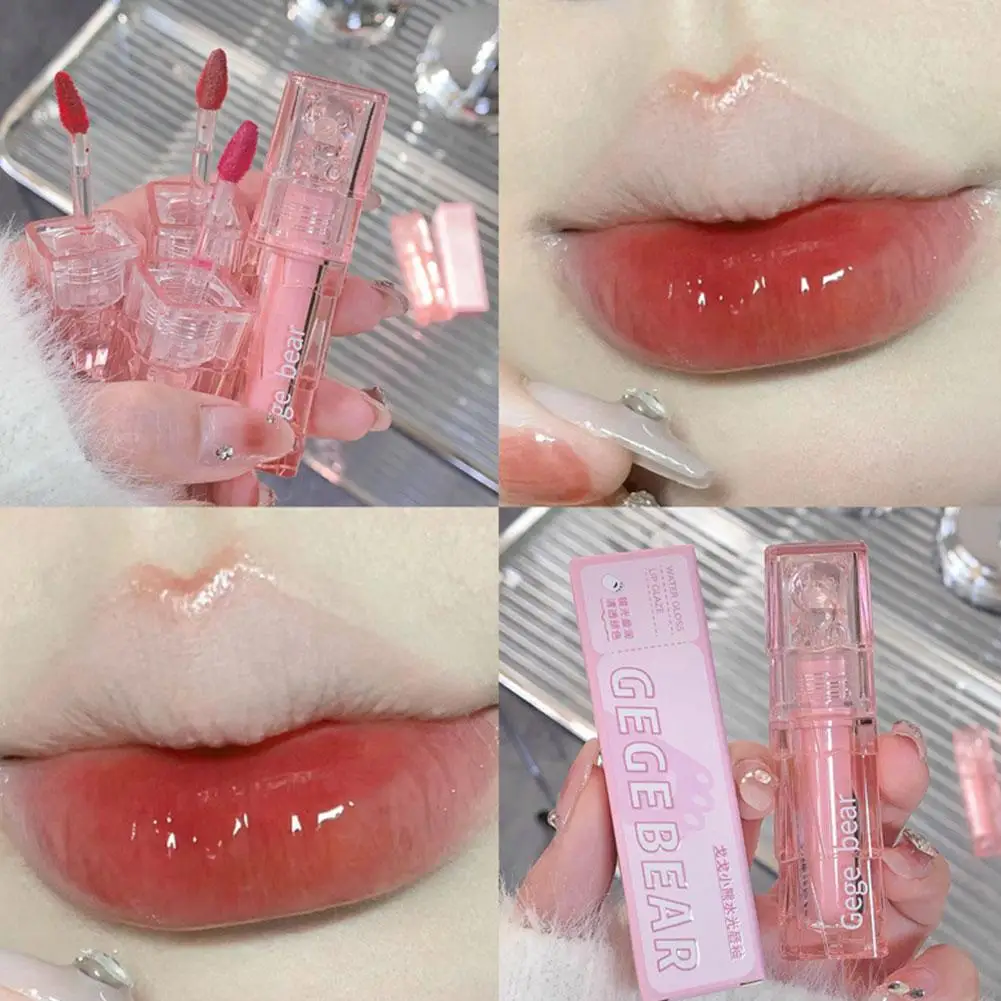 Mirror Water Lip Glaze Moisturizing Transparent Sexy Red Lip Tint Liquid Lipstick Makeup Long Lasting Non-stick Cup Lip Gloss