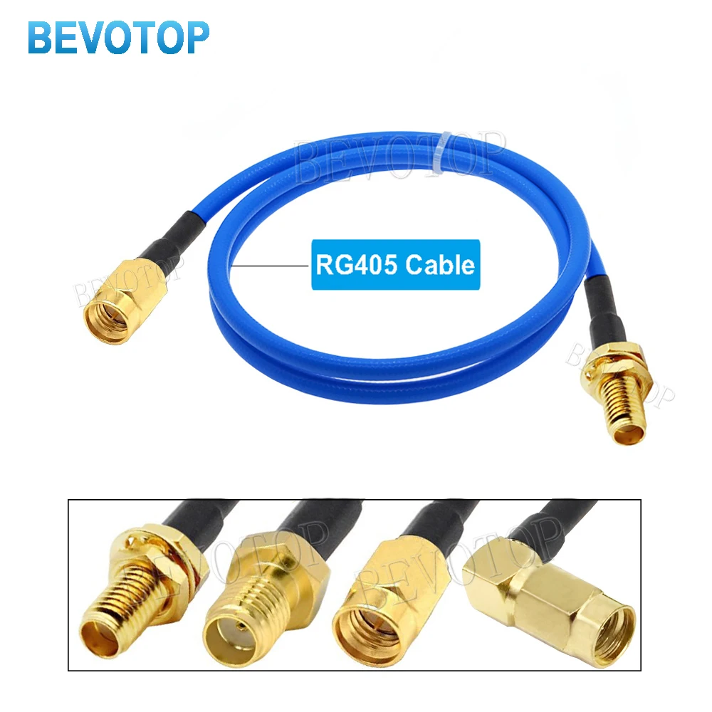 SSMA to SSMA RG405 Cable SSMA Female Bulkhead to SSMA Male Straight/ Right Angle 90° Plug High Frequency RG-405 086 Jumper