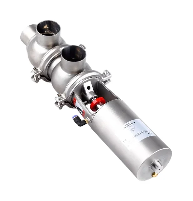 Stainless steel pneumatic three-way diversion valve sanitary clip/welding reversing control valve