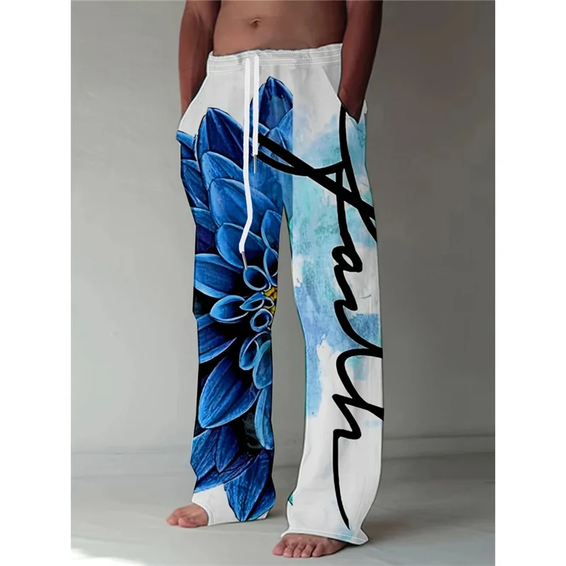 2025 Men's 3D Hip Hop Old Man Printed Pants Vintage Men's Sweatpants Casual Beach Pants Streetwear Summer Loose Sweatpants