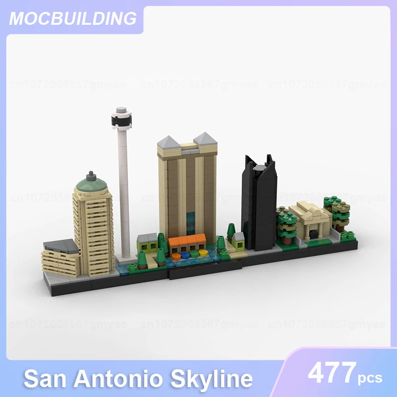 

San Antonio Skyline Architecture Model MOC Building Blocks DIY Assemble Bricks Educational Creative Collect Toys Gifts 477PCS