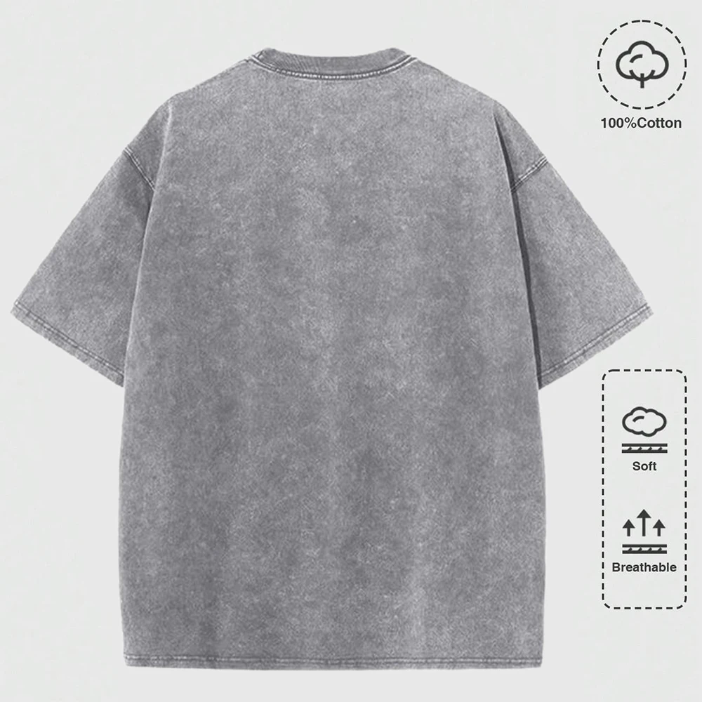 Never Be Afraid To Try The Unknown Cotton Washed T-Shirts Womens Summer Oversize T Shirts O-Neck Comfortable Distressed Tops