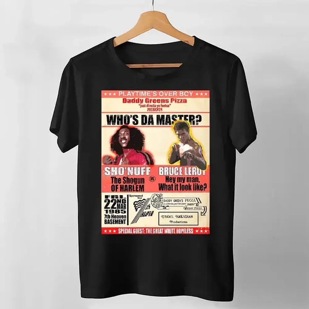 Sho Nuff Bruce Leroy Black Best Shirt For Boys Best Selling Graphic Shirt Men Sellers T Shirt Customized Cotton Casual Fashion Menswear Retro Streetwear Top Vintage Classic Stylish Basic Golf Gift T-Shirt For Men And Women