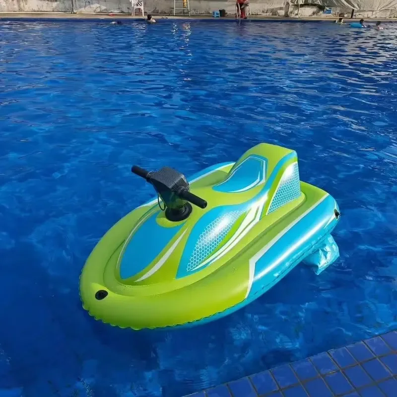 Children Inflatable Motorboat Water Toys Surfing Game Equipment Ride On Jet Ski Scooter for Kids Outdoor Pool Beach Fun