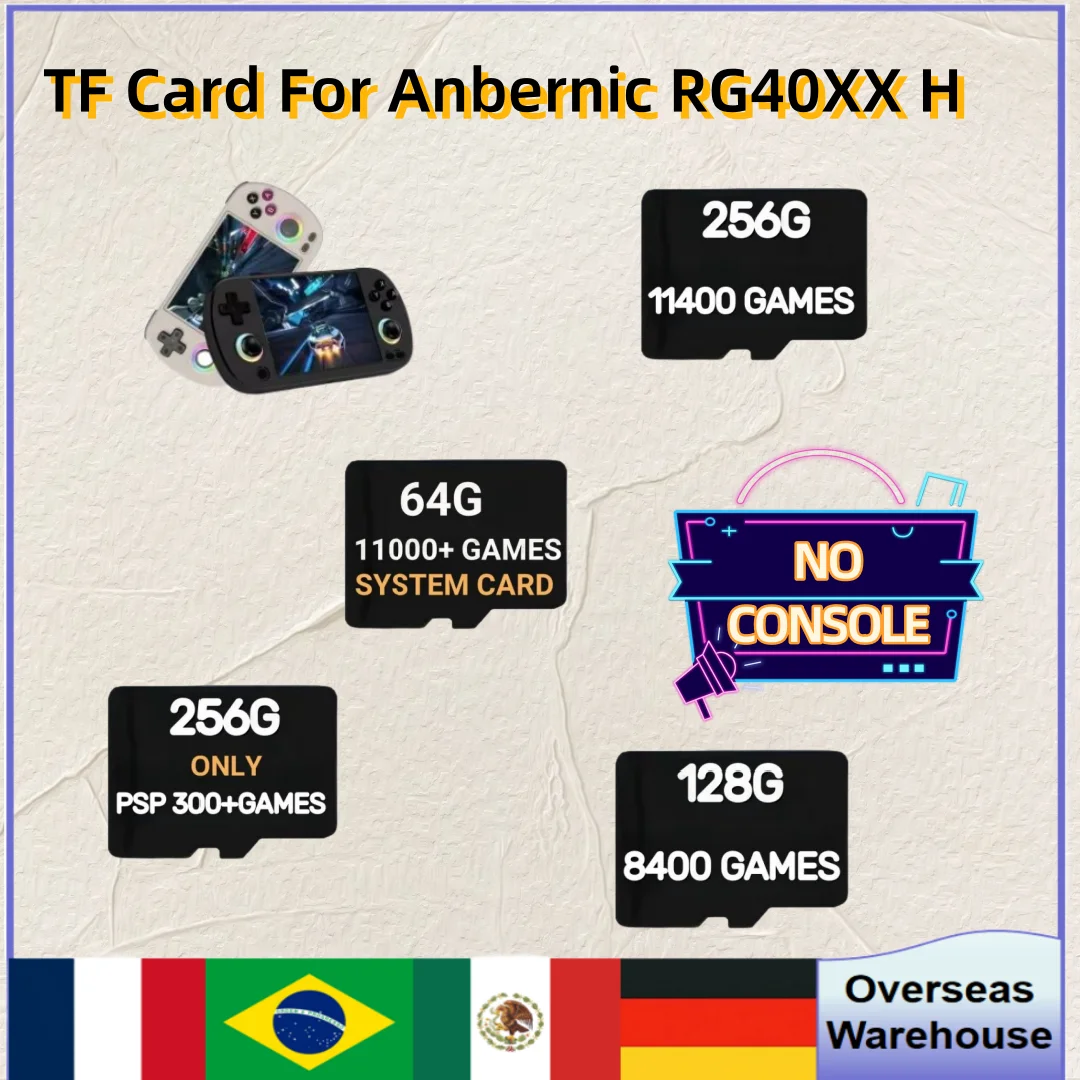 

For Anbernic RG40XX H TF Card Pre-install Retro Games PSP 256G Memory Handheld Gaming System Card Plug&play Handheld Games Card